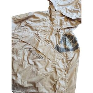 Nike Women's Swoosh Anorak Windbreaker Jacket XS Champagne Taupe Ripstop Hooded